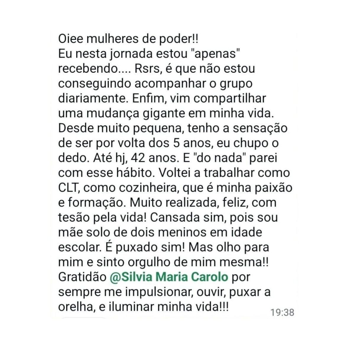 Depoimento de aluna