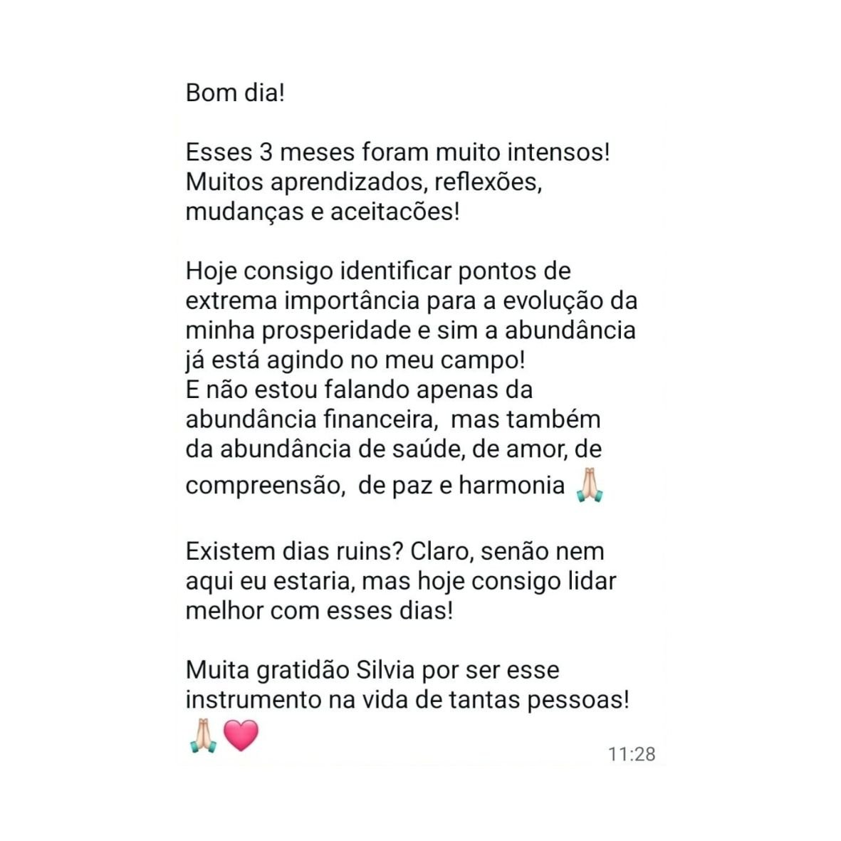 Depoimento de aluna
